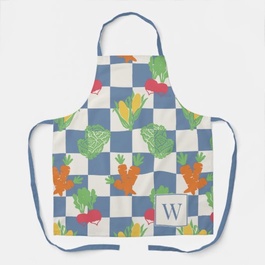 Folk Art Vegetable Check  Schürze (Vorderseite)