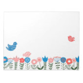 Folk Art Vögel und Blumen Notizblock (Vorderseite)