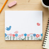 Folk Art Vögel und Blumen Notizblock