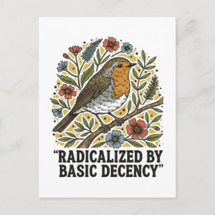 Folk-Art-Vogelillustration für soziale Gerechtigke Ankündigungspostkarte