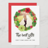 Folk Art Watercolor Blumenweihnachtsbaby wird erwa Ankündigung (Vorne/Hinten)