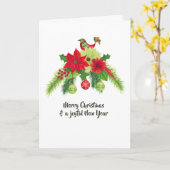 Folk Art Watercolor Blumenwein Weihnachten Karte (Gelbe Blume)