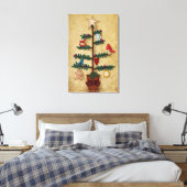 Folk Art Weihnachtsbaum mit Felt-Ornamenten Leinwanddruck (Insitu (Schlafzimmer))