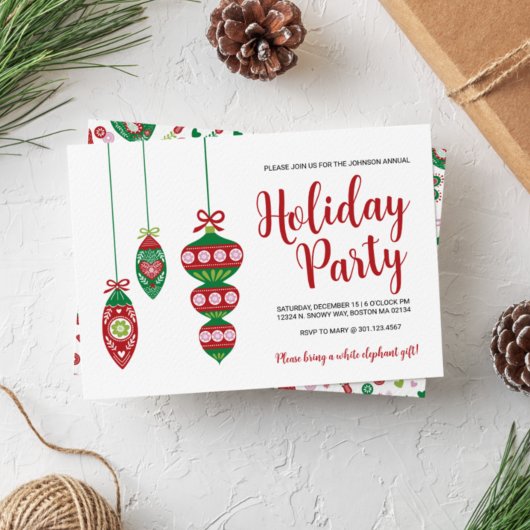 Folk Art Weihnachtsschmuck Feiertag Party Einladung