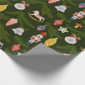 Folk Art Weihnachtsschmuck Geschenkpapier (Ecke)