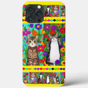 Folk Art Whimsical Style Cat und Blume Case-Mate iPhone Hülle