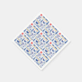 Folk Art Winter Bird Muster Serviette (Ecke)