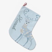 Folk Art Winter Dee Personalisiert Großer Weihnachtsstrumpf (Vorderansicht (hängend))