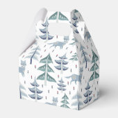 Folk Art Winter Fox and Trees Geschenkschachtel (Rückseite)