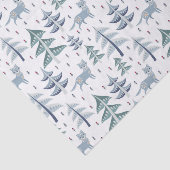 Folk Art Winter Fox and Trees Seidenpapier (Ausschnitt)