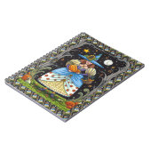 FOLK ART WITCH IN SPOOKY WOODS, SCHWARZ CAT & OWL NOTIZBLOCK (Linke Seite)