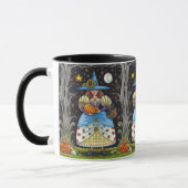 FOLK ART WITCH IN SPOOKY WOODS, SCHWARZ CAT & OWL TASSE (Links)