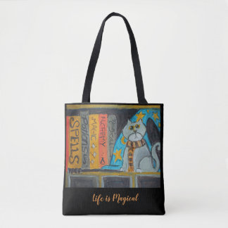 Folk Art Wizard Cat Magic Fun Gelehrte Tasche
