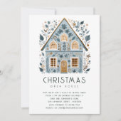 Folk Art Zuhause Christmas Open House Einladung (Vorderseite)