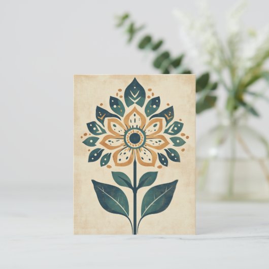 Folk Bloom #244 Postkarte (Stehend Vorderseite)