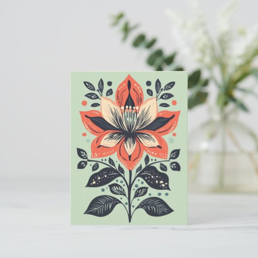 Folk Bloom Nr. 271 Postkarte (Stehend Vorderseite)