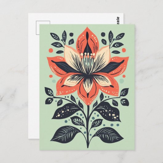 Folk Bloom Nr. 271 Postkarte (Vorne/Hinten)