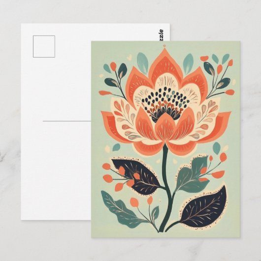 Folk Bloom Nr. 275 Postkarte (Vorne/Hinten)