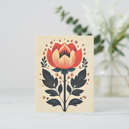 Folk Bloom Nr. 277 Postkarte (Stehend Vorderseite)