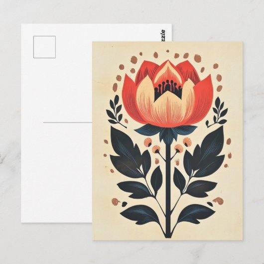 Folk Bloom Nr. 277 Postkarte (Vorne/Hinten)