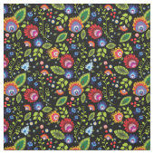 Folk-Blume auf schwarz Stoff (Muster)