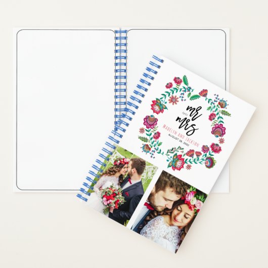 Folk Blume Blumenzettel Notizblock (Innen)