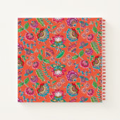 Folk-Blume Fotocollage Hochzeit Notizbuch (Rückseite)