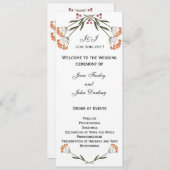 Folk-Blume-Hochzeitsprogramm Programm (Vorne/Hinten)