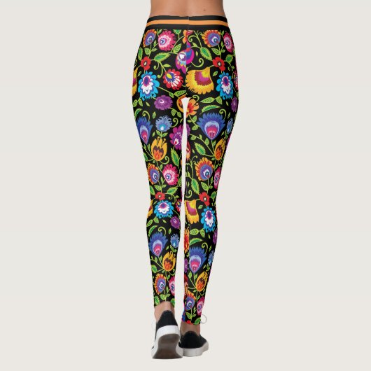 Folk-Blume Leggings (Rückseite)