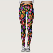 Folk-Blume Leggings (Vorderseite)