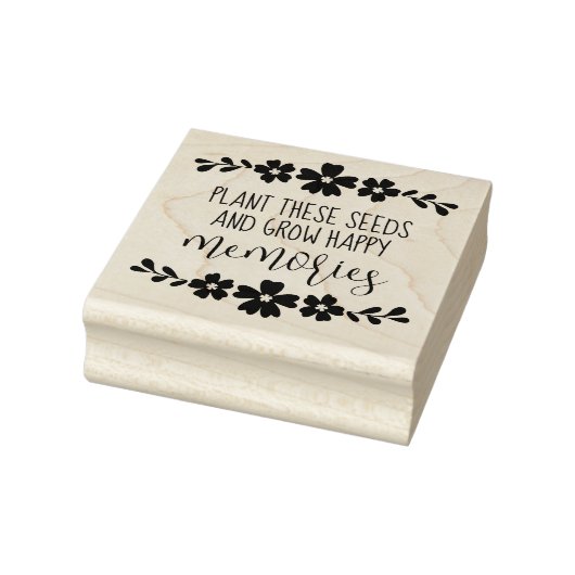 Folk Blume Pflanze Samen wachsen glückliche Erinne Gummistempel (Stempel)