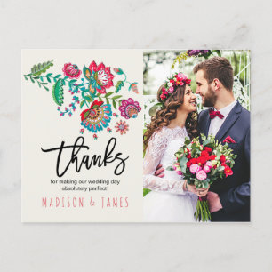 Folk-Blume   Vielen Dank   Foto Postkarte