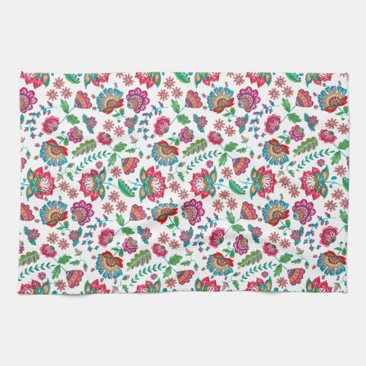 Folk-Blume Vollblutdruck Küchentuch (Horizontal)