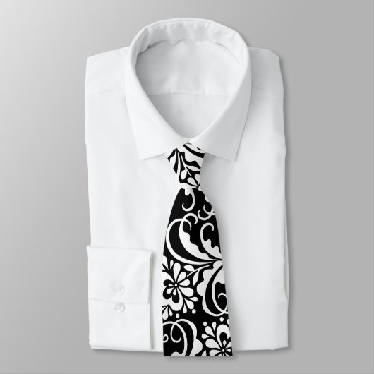Folk Blume_white Krawatte (Gebunden)
