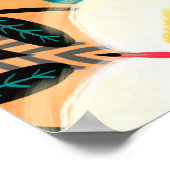 Folk Blütensymmetrisches, nahtloses Musterhandbild Poster (Ecke)