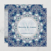 Folk + Bohemisch Magic Navy Blauer Hochzeitsempfan Einladung (Vorne/Hinten)