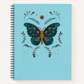 Folk Butterfly Custom Notebook - Hinzufügen von Te Notizblock (Vorderseite)