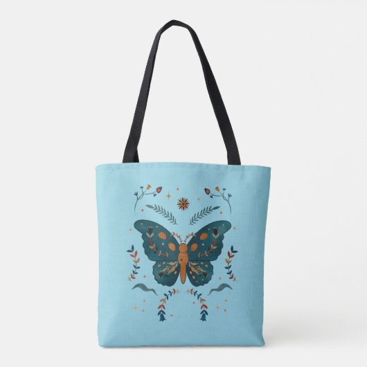 Folk Butterfly Custom Totbeutel Tasche (Rückseite)