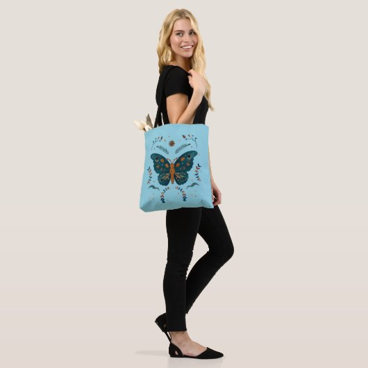 Folk Butterfly Custom Totbeutel Tasche (Am Model)