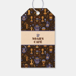 Folk Coffee-Abzeichen — Kakao, Karamell & Schiefer Geschenkanhänger