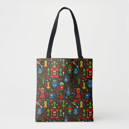 Folk coffee pattern market tasche (Vorderseite)