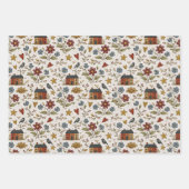 Folk-Cottage-Herzen-Gartenmuster Geschenkpapier Set (Vorderseite)