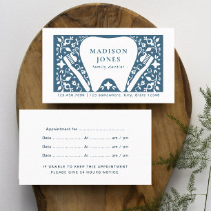 Folk Dentist Logo Moderne Ernennung Visitenkarte