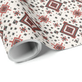 Folk Diamond Cross Stitch Seamless Pattern Geschenkpapier (Rolleneckpunkt)