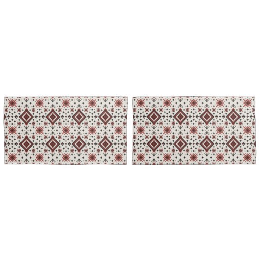 Folk Diamond Cross Stitch Seamless Pattern Kissenbezug (Vorderseite-Set)