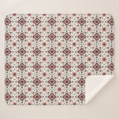 Folk Diamond Cross Stitch Seamless Pattern Sherpadecke (Vorderseite (Horizontal))