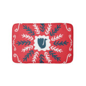 Folk Doodle Art Christmas Tile Badematte (Vorderseite)