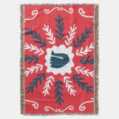 Folk Doodle Art Christmas Tile Decke (Vorderseite Vertikal)