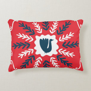Folk Doodle Art Christmas Tile Dekokissen