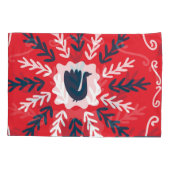 Folk Doodle Art Christmas Tile Kissenbezug (Rückseite)